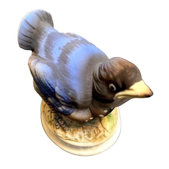 Vtg Lefton Hand Painted Bisque Blue Bird Figurine KW1637 - Picture 4 of 6